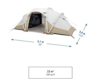Палатка надувная для кемпинга 4-местная 2-комнатная air seconds 4.2 f&b
