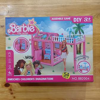 Кукольный домик Barbie с мебелью и аксессуарами. Домик для кукол.
