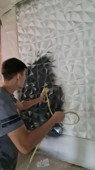 Покраска стен безвоздушным краскопультом на большие объёмы