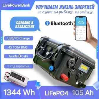 Life Power Bank. Аккумулятор тяговый, 12V, 105Ah LiFePO4. Для туризма