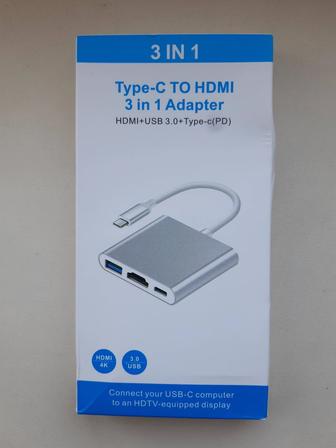 Переходник-Type-C к HDMI/USB 3.0/Type-C.