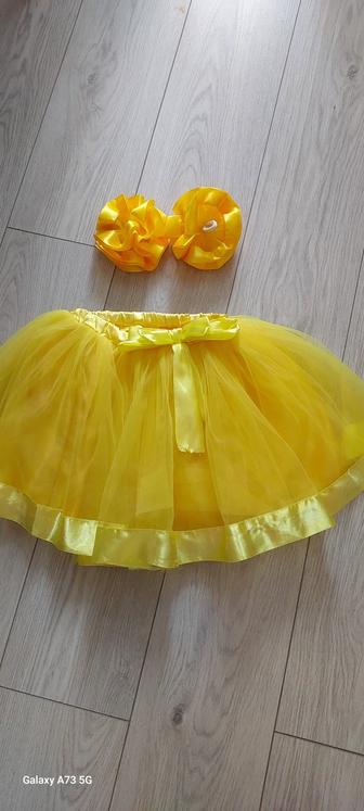 Желтая пачка юбка и банты