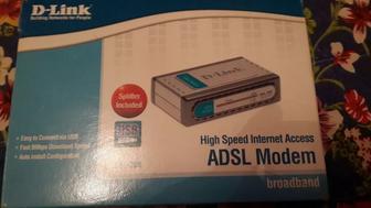 Проводной интернет модем с USB шнуром D-Link DSL-200.