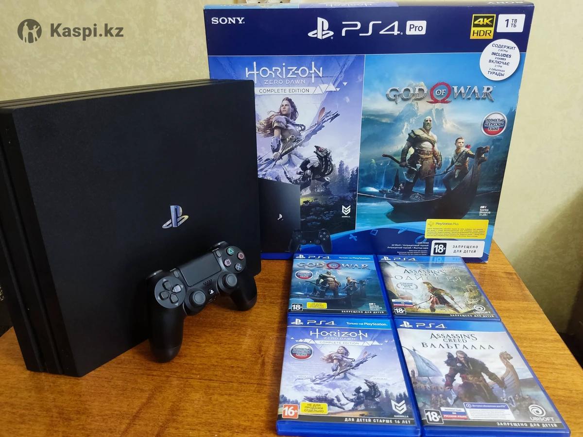 PlayStation 4 Pro на 1 Tb с 4 играми: №114956978 — игровые приставки в  Алматы — Kaspi Объявления