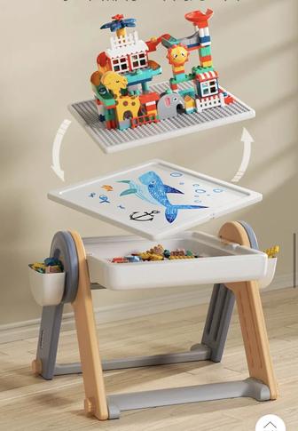 Детский стол и стул с Лего-доской складной