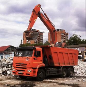 Демонтаж снос домов стен, сооружение. Вывоз строительного мусора Астана