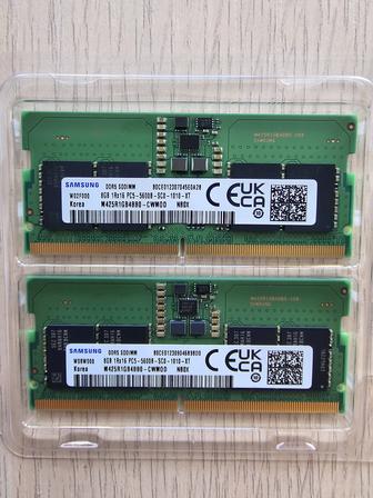 Оперативная память ОЗУ 16 ГБ(8гб х 2) DDR5 для ноутбука. Новая.