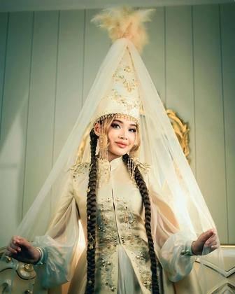 Кыз узату прокат золотое свадебное платье в Алматы