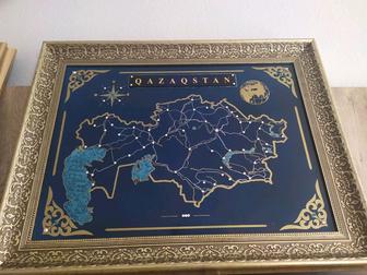 Картина карта Республики Казахстан