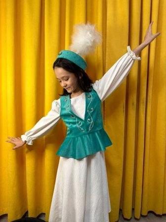 Прокат детский национальный этно костюм на девочку 8-9 лет в Алматы