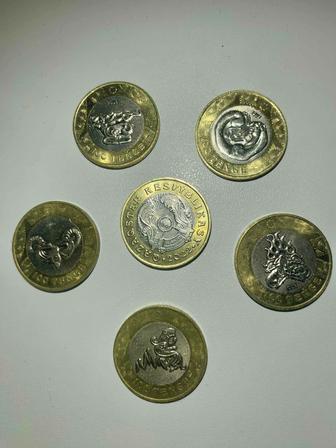 Набор из 5 биколорных монет 100 тенге Сакский стиль