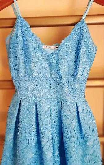 Платье Lishi голубой кружевное