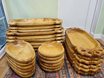 Астау под бешпармак, табак,изделия из дерева, деревянные тарелки, блюдо