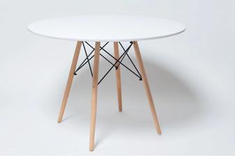 Обеденный стол Mebel4you 90, 90x90x74, белый, коричневый