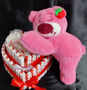 Киндер торт сердце из шоколада подарок любимой девушке жене подруге 14 февр