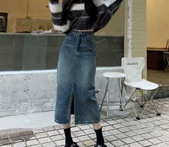 джинсовая юбка длинная2023