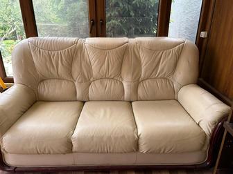 Б/у мебель кожаный диван