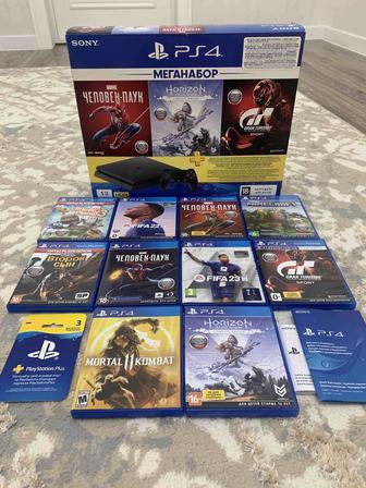 Продам PS4, с 10-дисками, почти новая