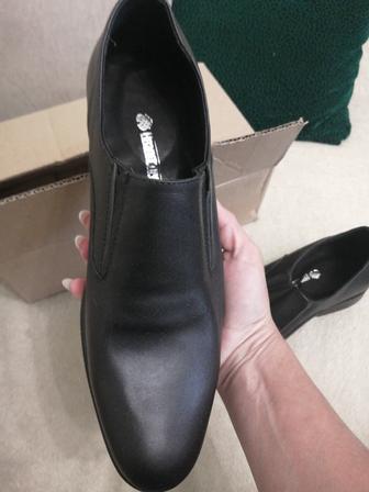 Туфли мужские чёрные, кожа производство Казахстан 42 р