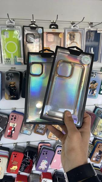 Чехол прозрачный с окантовкой на iPhone