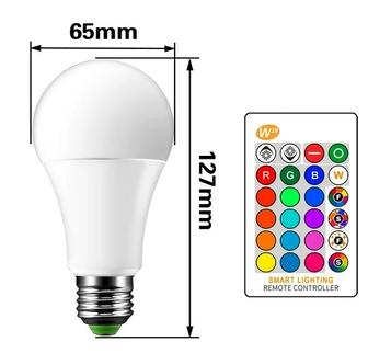 Светодиодная цветная RGBW лампа 10W с пультом