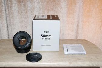 Объектив Canon EF 50mm 1.4 USM. Новый. В упаковке. С коробкой. Портретник