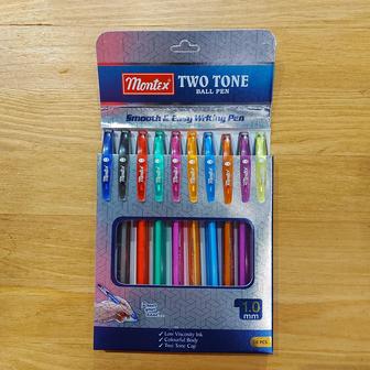 Набор цветных шариковых ручек Montex. 10 цветов. Ручки Разноцветные.