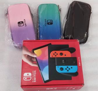 Nintendo Switch OLED новый, прошитый, 256Gb SD, игры, чехол, стекло.