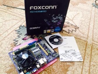 Материнская плата в комплекте FOXCONN +озу, кулер, процессор, и диск