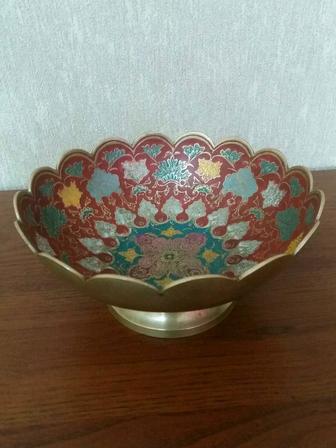 Винтажная коллекционная индийская латунная ваза