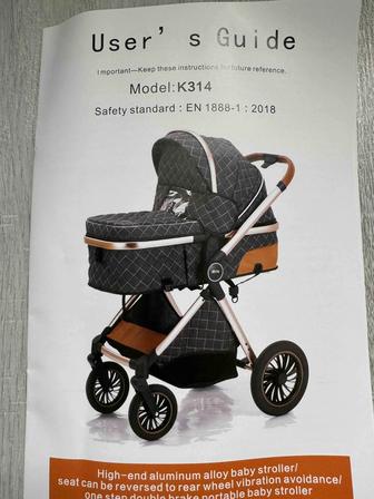 Коляска-автокресло Ining baby K314 Pro, серый