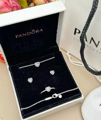 Набор Pandora серебро 925 пробы кольцо