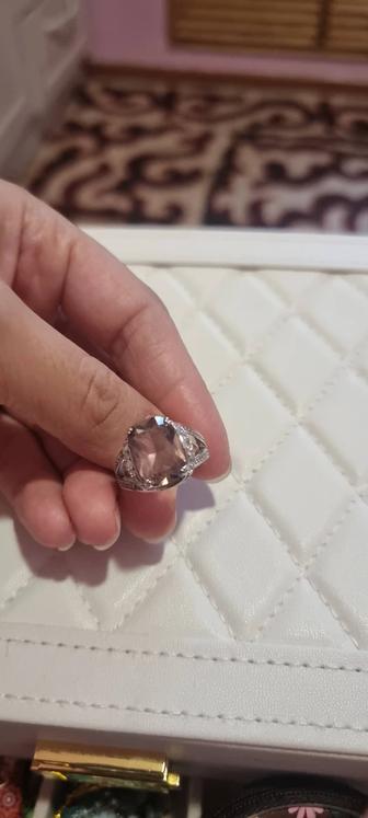 Серебряное кольцо с натуральным камнем чароит