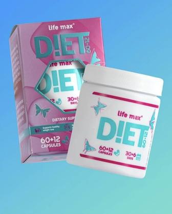 Life max Diet капсулы для похудения 60 и 12