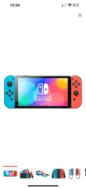 Игровая приставка Nintendo Switch OLED красный-синий