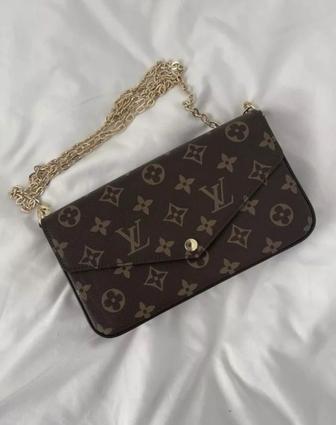 Женская брендовая сумочка Louis Vuitton в коробке документы и 2 кошелька
