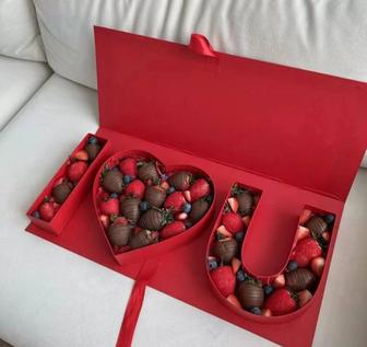 Подарок Букет Боксы из клубник в натуральном бельгийском шоколаде