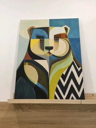 Картина Медведь (гуашь, ватман), 55х75 см