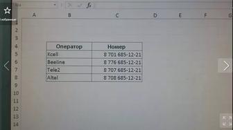Дублированные номера всех операторов Казахстана