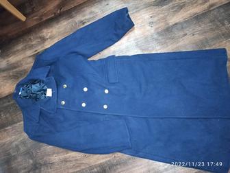 Пальто военное мужское синее