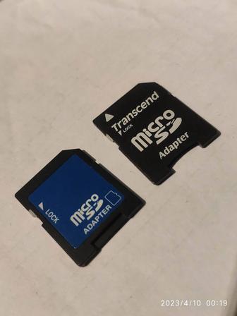 Переходники micro SD на SD card в чехле. Новые.