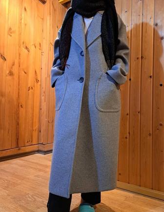 ZARA женское пальто оверсайз с добавлением шерсти, серый
