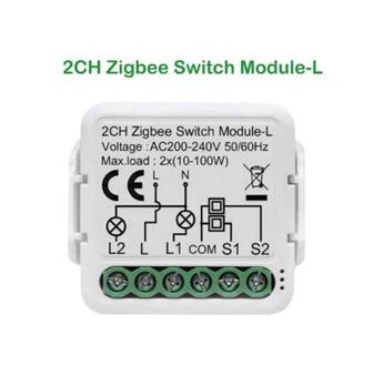 Умный переключатель Zigbee Tuya smart switch 2CH (двухканальный)