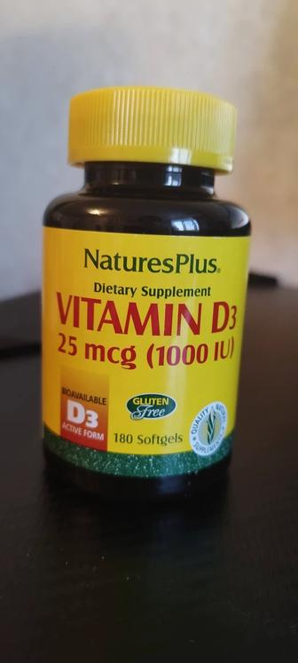 NaturesPlus, Витамин D3, 25 мкг (1000 МЕ), 180 капсул