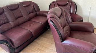 Продаю диван и кресла кожаные