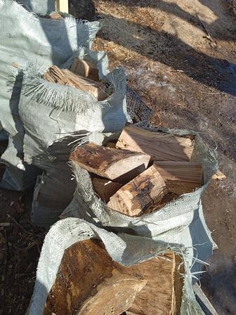 Продажа сухих дров в мешках карагач
