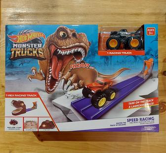 Трек Hot wheels Monster Trucks T-Rex Racing Track. Атака динозавра.