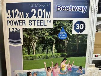 Бассейн каркасный Bestway Power Steel Frame 56456, 412x201x122 см