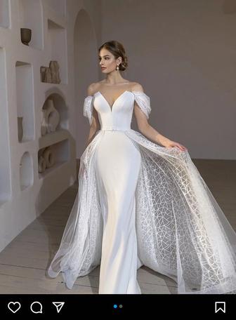 свадебное платье атлас