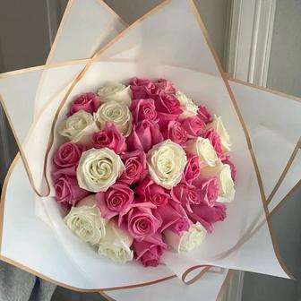 Бесплатная доставка цветы розы хризантемы гипсофила ромашки пионы Актау